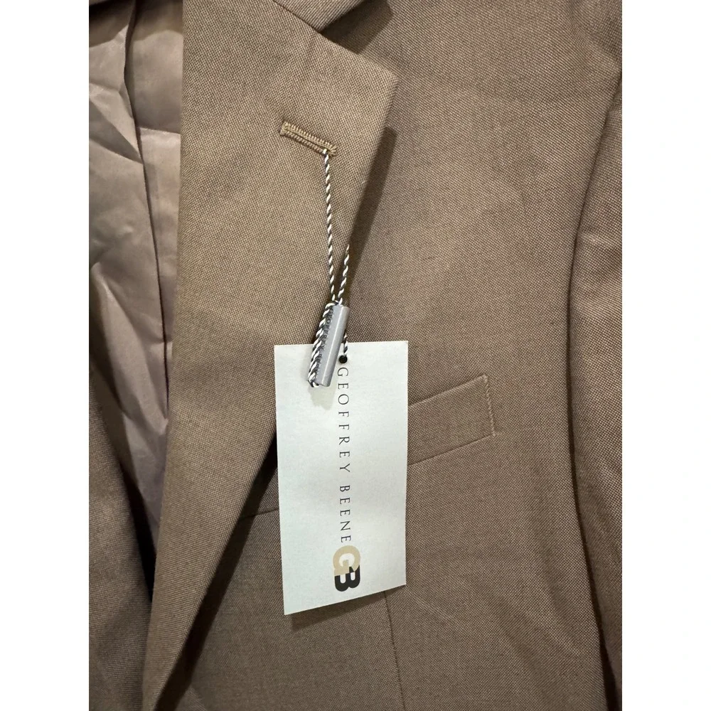 Geoffrey‎ Beene Mens Suit Jacket Blazer Taupe Brown 38S J0013 New